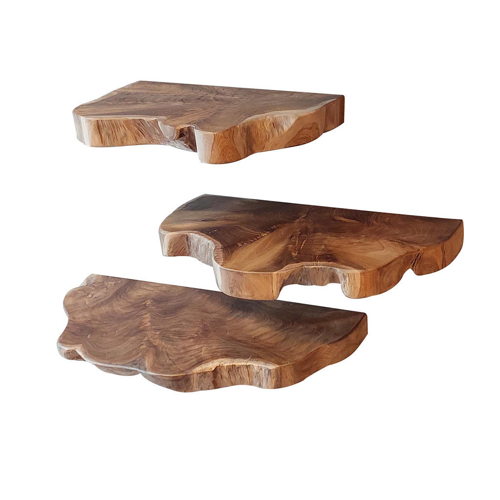 Hoyz Collection Wandregal, Braun, Holz, 55x4x25 cm, CE, Wohnzimmer, Regale, Wandregale von Hoyz Collection