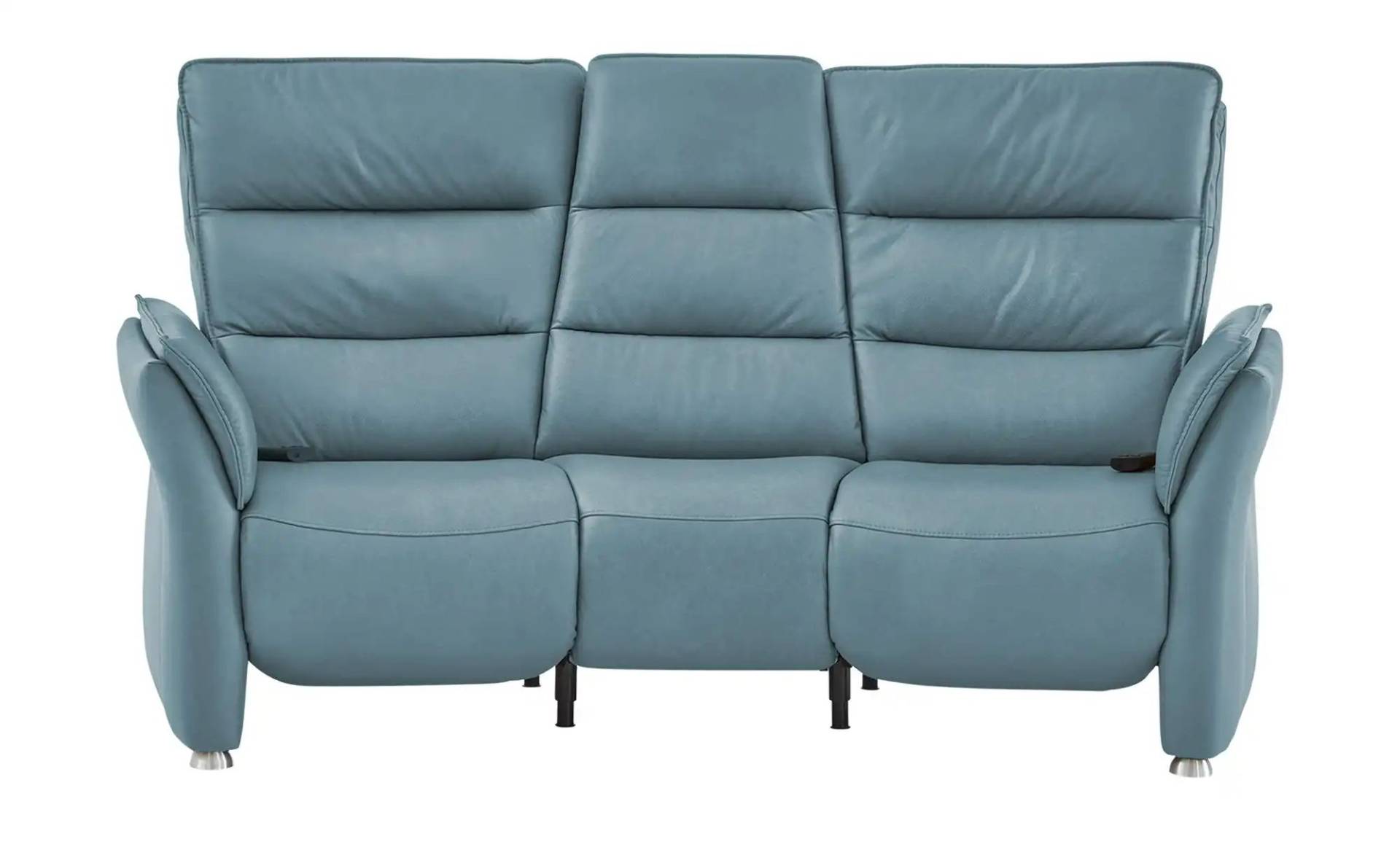 Hukla Trapezsofa Echtleder Corina ¦ blau ¦ Maße (cm): B: 202 H: 112 T: 103.0 Polstermöbel > Sofas > 3-Sitzer - Möbel Kraft