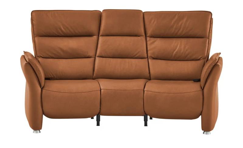 Hukla Trapezsofa Echtleder Corina ¦ braun ¦ Maße (cm): B: 202 H: 112 T: 120.0 Polstermöbel > Sofas > 3-Sitzer - Höffner