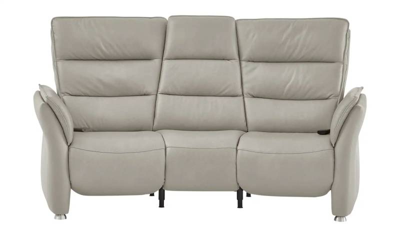Hukla Trapezsofa Echtleder Corina ¦ grau ¦ Maße (cm): B: 202 H: 112 T: 120.0 Polstermöbel > Sofas > 3-Sitzer - Höffner