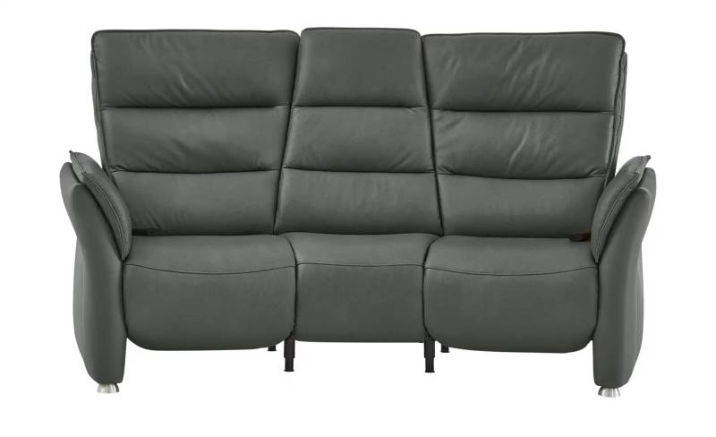 Hukla Trapezsofa Echtleder Corina ¦ grau ¦ Maße (cm): B: 202 H: 112 T: 120.0 Polstermöbel > Sofas > 3-Sitzer - Höffner