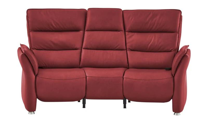 Hukla Trapezsofa Echtleder Corina ¦ rot ¦ Maße (cm): B: 202 H: 112 T: 103.0 Polstermöbel > Sofas > 3-Sitzer - Höffner