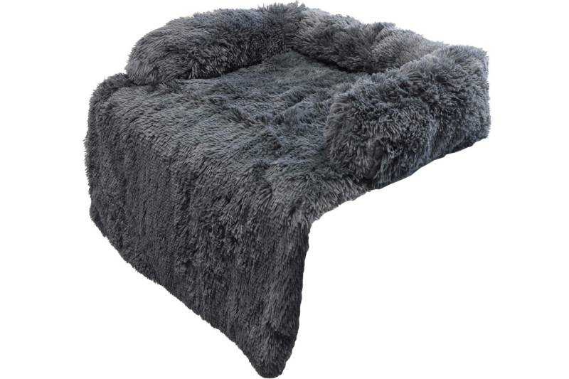 Hunde Sofakissen Jimmy 80 x 75 cm grau Hundekissen Schlafplatz flauschig