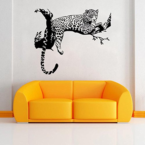 Hunpta Leopard Wand Aufkleber Wohnzimmer Schlafzimmer Dekoration herausnehmbaren Poster Tapete (Schwarz) von Hunpta