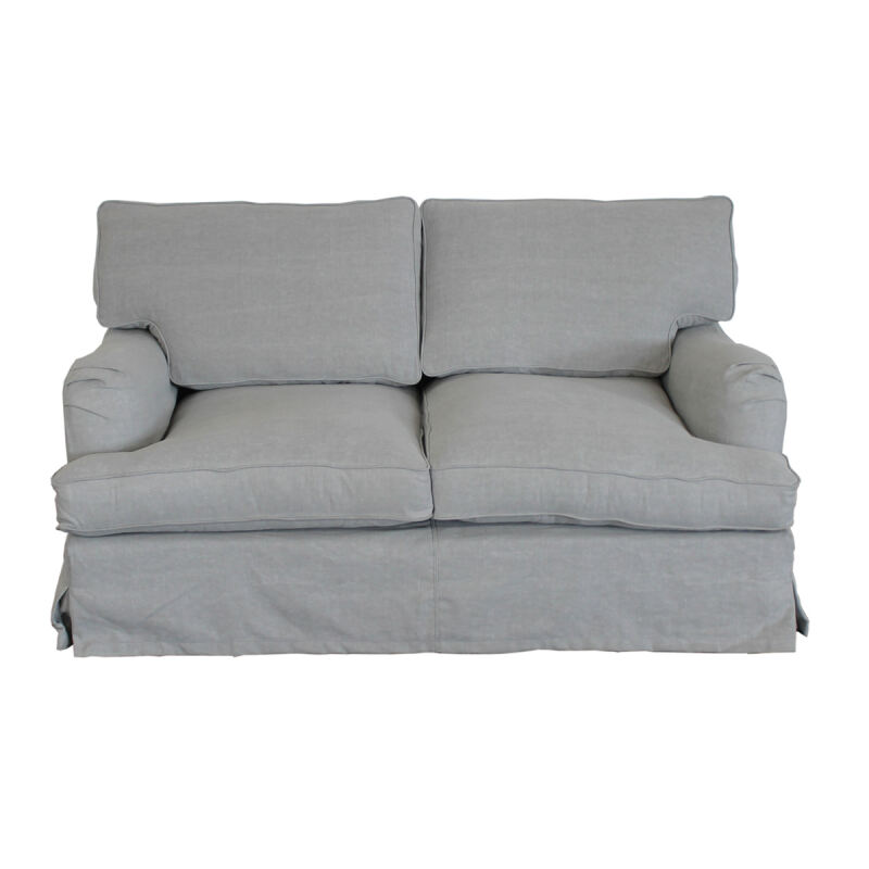 Hussensofa im Landhausstil 2-Sitzer Grau
