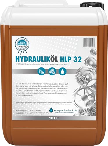 Hydrauliköl HLP 32 ISO VG 32 nach Din 51524 Teil 2 (10 Liter) von wiegeschmiert.de