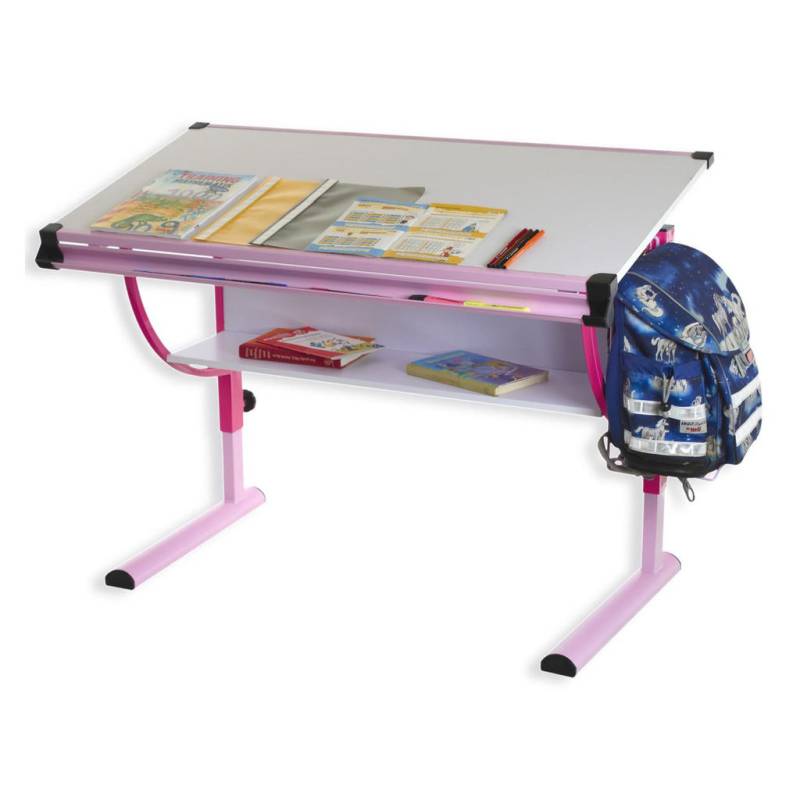 IDIMEX KINDERSCHREIBTISCH Weiß, Rosa