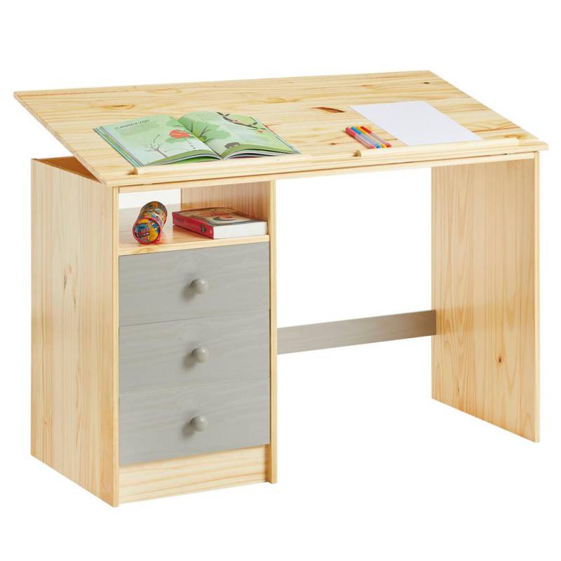 IDIMEX SCHREIBTISCH Natur, Grau