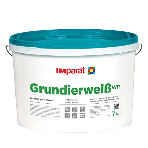 IMparat | Grundierweiß-WP | Weiß | Haftgrund | Quarzhaltig | Innen und Außen | G3 Matt | 7 kg von IMparat