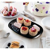 ITALIEN PARTY schwarz, Grill +Burgerteller 34 cm 4er Set