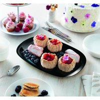 ITALIEN PARTY schwarz, Grill +Burgerteller 34 cm 6er Set