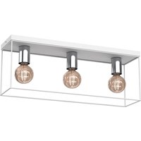 Industrial Deckenlampe Metall in Weiß Chrom L:55 cm E27 Industrial Deckenlampe Metall in Weiß Chrom L:55 cm E27 von Luminex