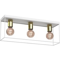 Industrial Deckenlampe Metall in Weiß Gold L:55 cm E27 von Luminex