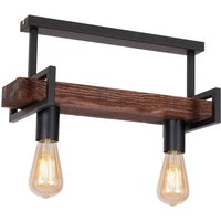 Industrie Deckenlampe Metall Holz L:45 cm E27 wohnlich von Luminex