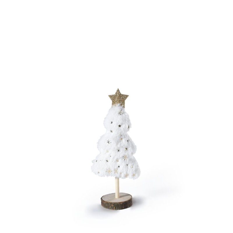 Inge Glas - Baum mit Fell - 22 cm - Weiss - Textil