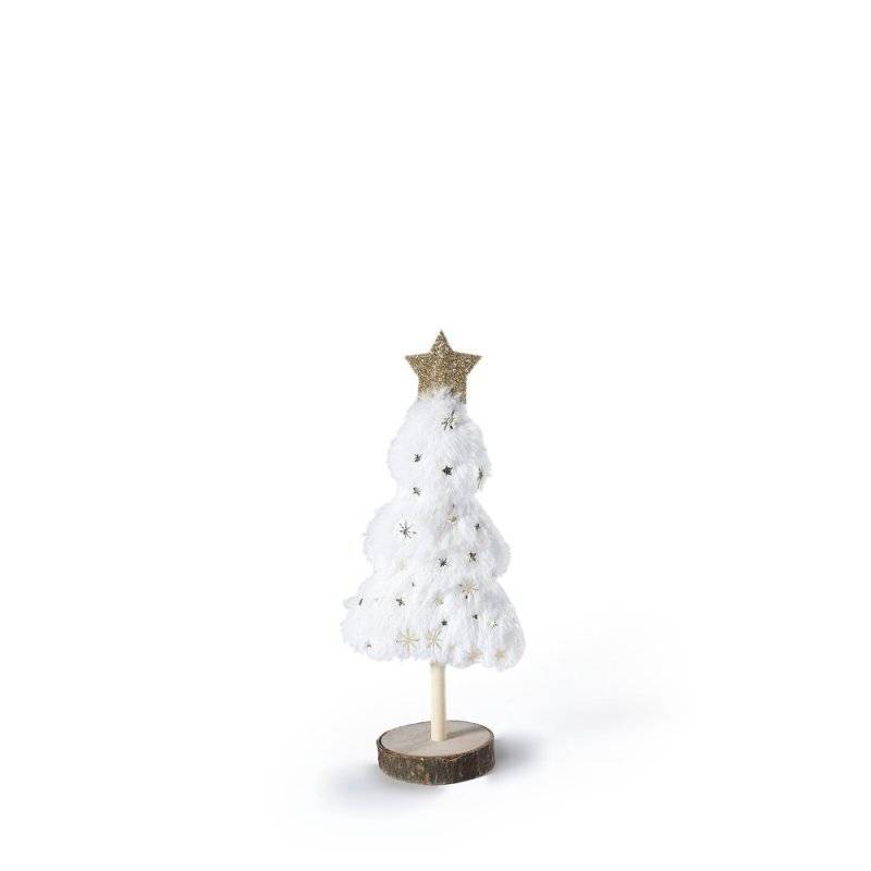 Inge Glas - Baum mit Fell - 22 cm - Weiss - Textil