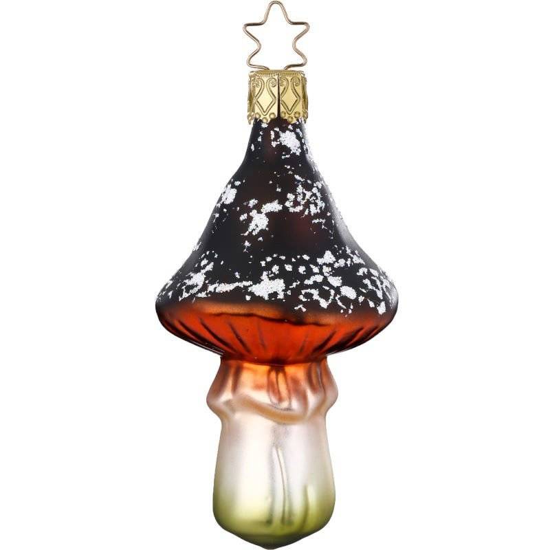 Inge Glas - Brauner Pilz - 10 cm - Glas