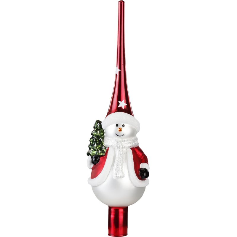 Inge Glas - Formspitze Schneemann - 28 cm - Rot - Glas