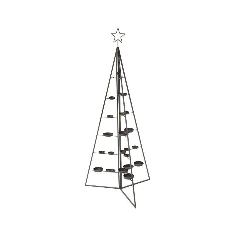 Inge Glas - Kerzenhalter Baum - faltbar - 1,26 m - anthrazit - Metall