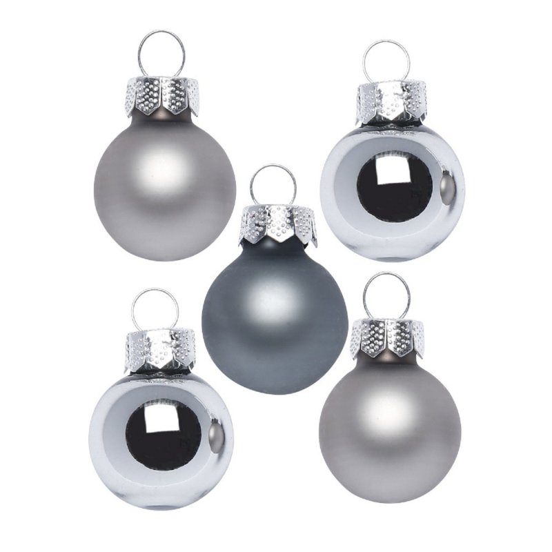Inge Glas - Kugeln in Box/ 25 Stk - Hazy Grey - 2 cm - Glas