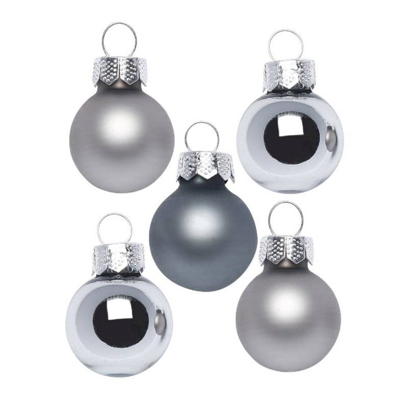 Inge Glas - Kugeln in Box/ 25 Stk - Hazy Grey - 2 cm - Glas