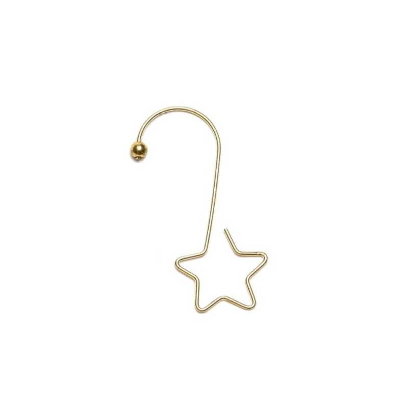Inge Glas - S-Haken mit Stern - 36 Stück - Weihnachtsschmuck - 5 cm - Gold