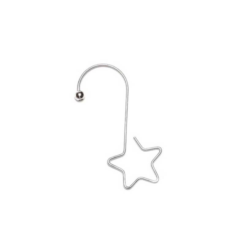 Inge Glas - S-Haken mit Stern - 36 Stück - Weihnachtsschmuck - 5 cm - Silber