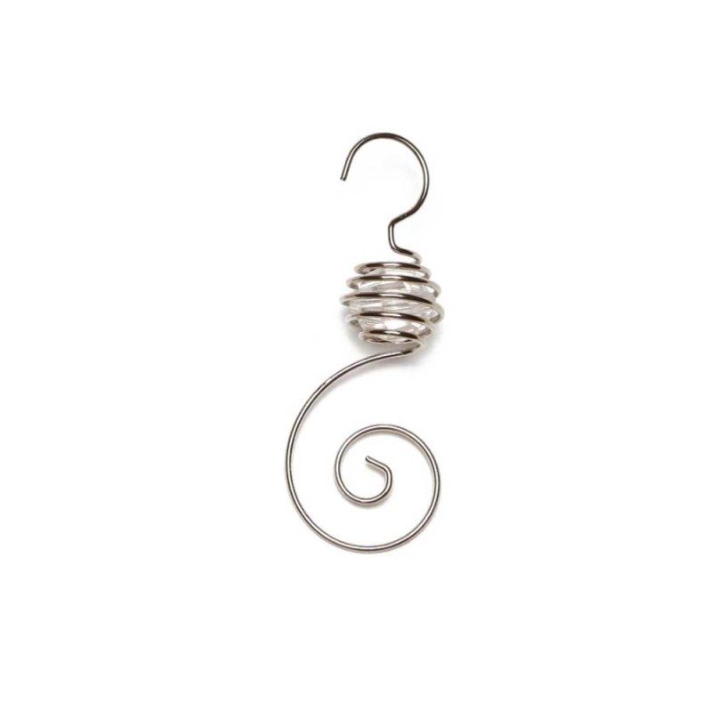 Inge Glas - Spiralhänger mit Perle - 6 Stück - Weihnachtsschmuck - 7 cm - Silber Inge Glas - Spiralhänger mit Perle - 6 Stück - Weihnachtsschmuck - 7 cm - Silber