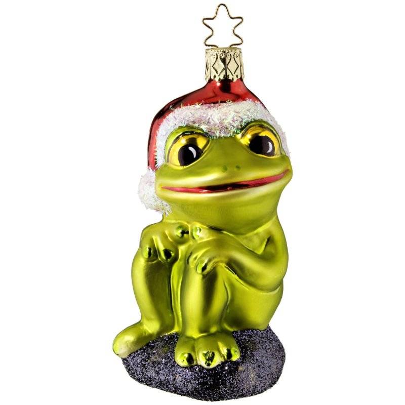 Inge Glas - Weihnachts-Frosch - Christbaumschmuck 11,5 cm - Glas