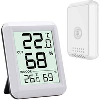 Innen- und Außenthermometer – Digitales Thermometer-Hygrometer mit großem LCD-Bildschirm – Vernetztes Thermometer mit drahtlosem Außensensor – für von VHV