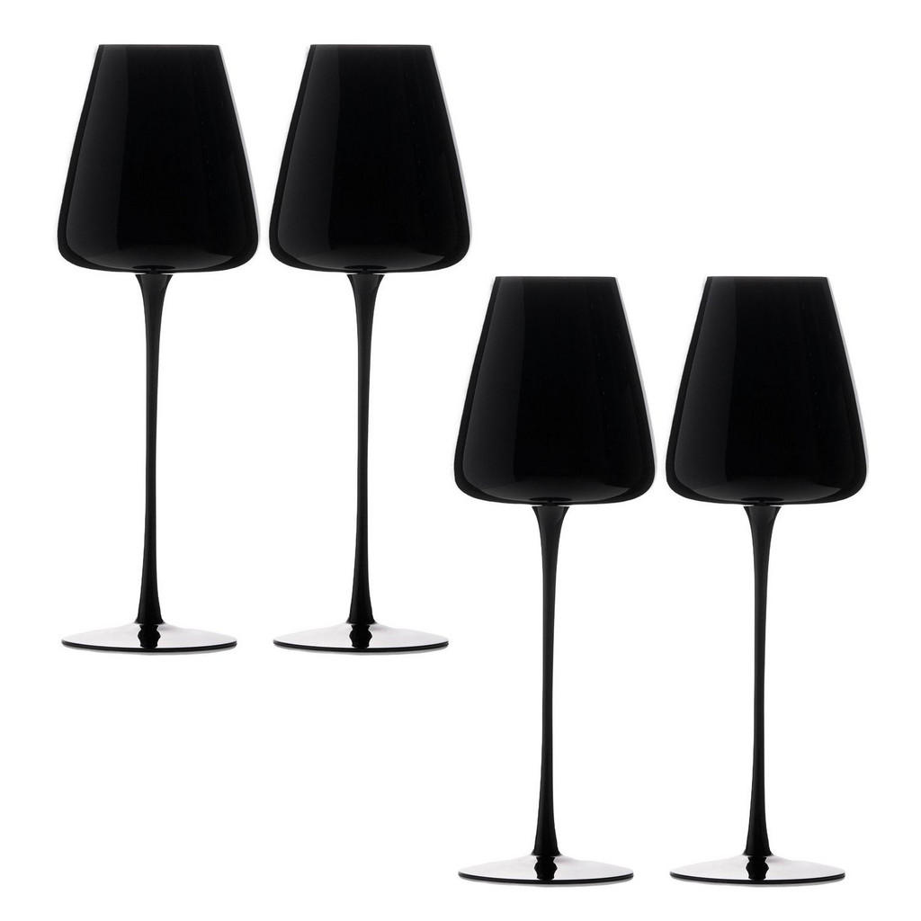 Intirilife WEINGLAS-SET Schwarz