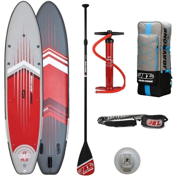 JBAY.ZONE J3 Comet Touring SUP Board Komplettset rot