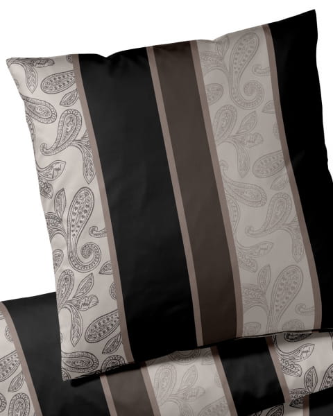 JOOP! Bettwäsche Paisley Stripes 4121 - Farbe: Black - 09 - 80x80 cm - 135x200 cm