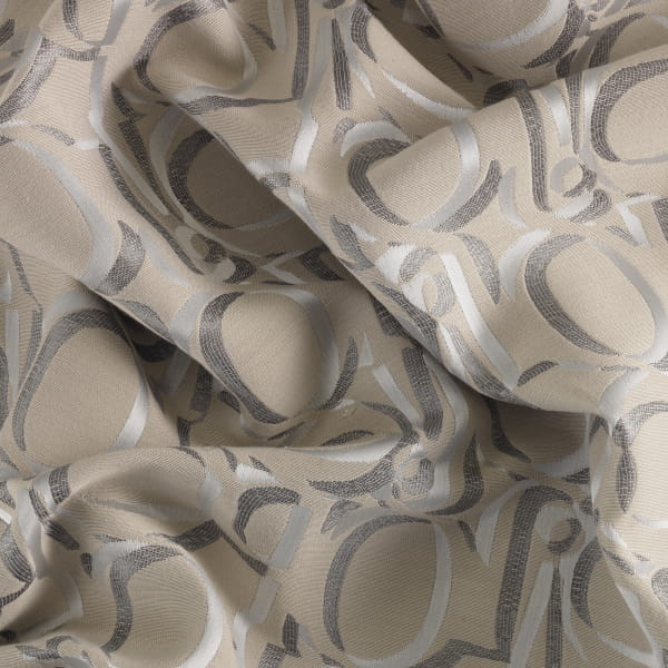 JOOP! Vorhang Gardine Ornament mit Ösen - Größe: 140x250 cm - Farbe: Beige - 030