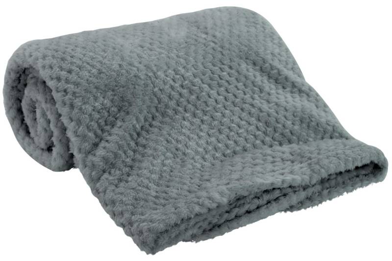 Jacquard Flanell Wohndecke 150 x 200 cm grau Sofadecke