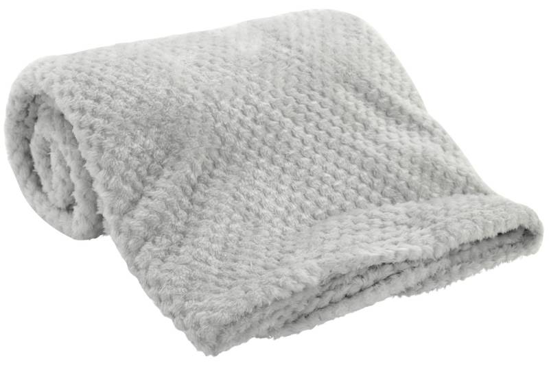 Jacquard Flanell Wohndecke 150 x 200 cm hellgrau Sofadecke