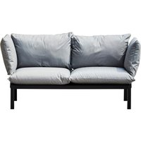 Garten Sofa Domino 2-Sitzer, Schwarz/Grau