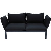 Garten Sofa Domino 2-Sitzer, Schwarz/Schwarz