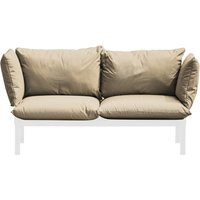 Garten Sofa Domino 2-Sitzer, Weiß/Taupe