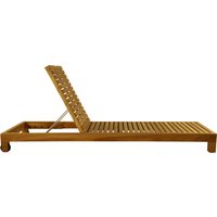 Sonnenbett Korfu aus Teakholz mit Rollen