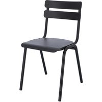 Stuhl One aus Aluminium, stapelbar, Schwarz