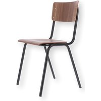 Stuhl Zero, stapelbar, Schwarz / Nussbaum