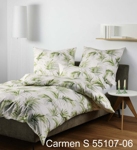 Janine Janine Interlock-Jersey Bettwäsche CARMEN S 55107 grün Größe:  135x200 cm + 80x80 cm