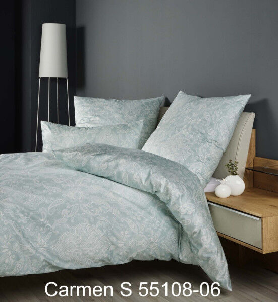 Janine Janine Interlock-Jersey Bettwäsche CARMEN S 55108 grün türkis Größe:  155x220 cm + 80x80 cm