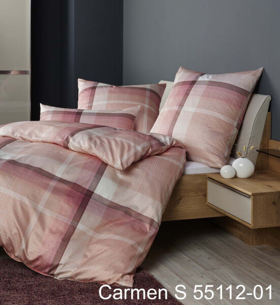 Janine Janine Interlock-Jersey Bettwäsche CARMEN S 55112 rot koralle Größe:  155x200 cm + 80x80 cm