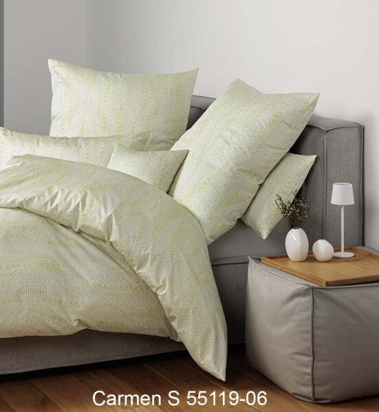 Janine Janine Interlock-Jersey Bettwäsche CARMEN S 55119 limone minze Größe:  80x80 cm