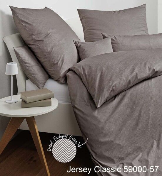 Janine Janine Interlock-Jersey Bettwäsche JERSEY CLASSIC 59000 vulkan Größe:  135x200 cm + 80x80 cm