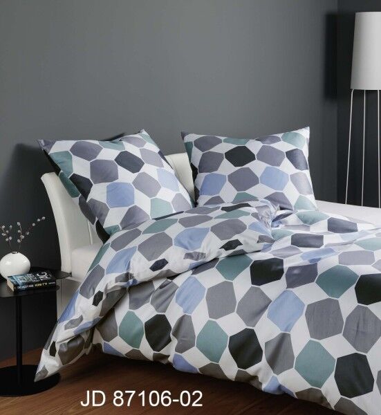 Janine Janine Mako-Satin Bettwäsche J. D. 87106 blau Größe:  200x200 cm + 2x80x80 cm