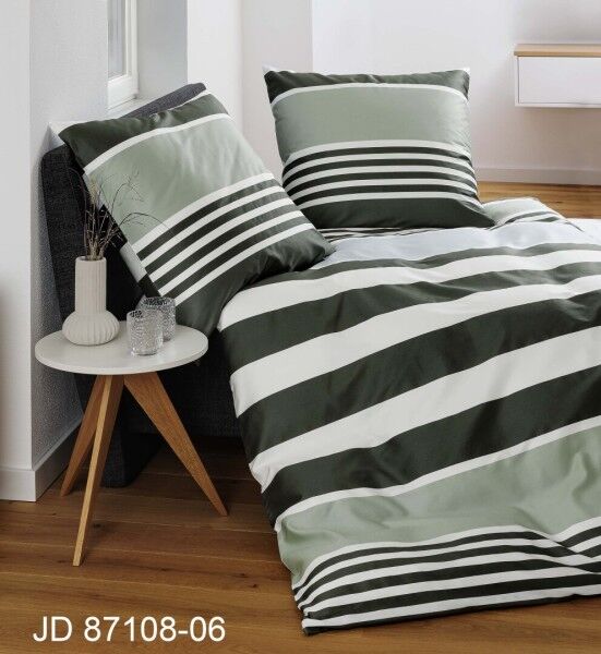 Janine Janine Mako-Satin Bettwäsche J. D. 87108 dunkles salbeigrün Größe: 155x220 cm + 80x80 cm Janine Janine Mako-Satin Bettwäsche J. D. 87108 dunkles salbeigrün Größe: 155x220 cm + 80x80 cm