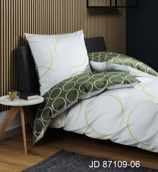 Janine Janine Mako-Satin Bettwäsche J. D. 87109 grün silber Größe: 155x220 cm + 80x80 cm Janine Janine Mako-Satin Bettwäsche J. D. 87109 grün silber Größe: 155x220 cm + 80x80 cm